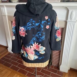 Y2K Lucky Brand floral print hoodie M